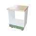 Corp pentru cuptor incorporabil cu sertar Zebra, Alb/MDF Verde, cu blat artar, 60 x 85 x 60 cm